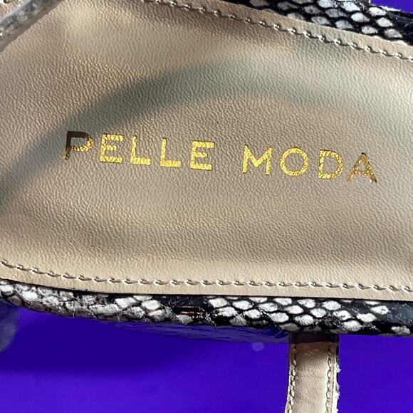 Pelle Moda Snake Print Alicia Open Toe Block Heeled Sandal Shoe Size 10M-NEW - Picture 9 of 9